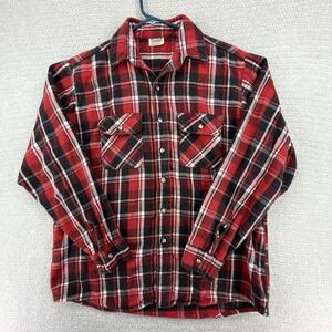 Vintage Five Brother Tallman Flannel Shirt Mens Large Red Plaid Heavyweight USA